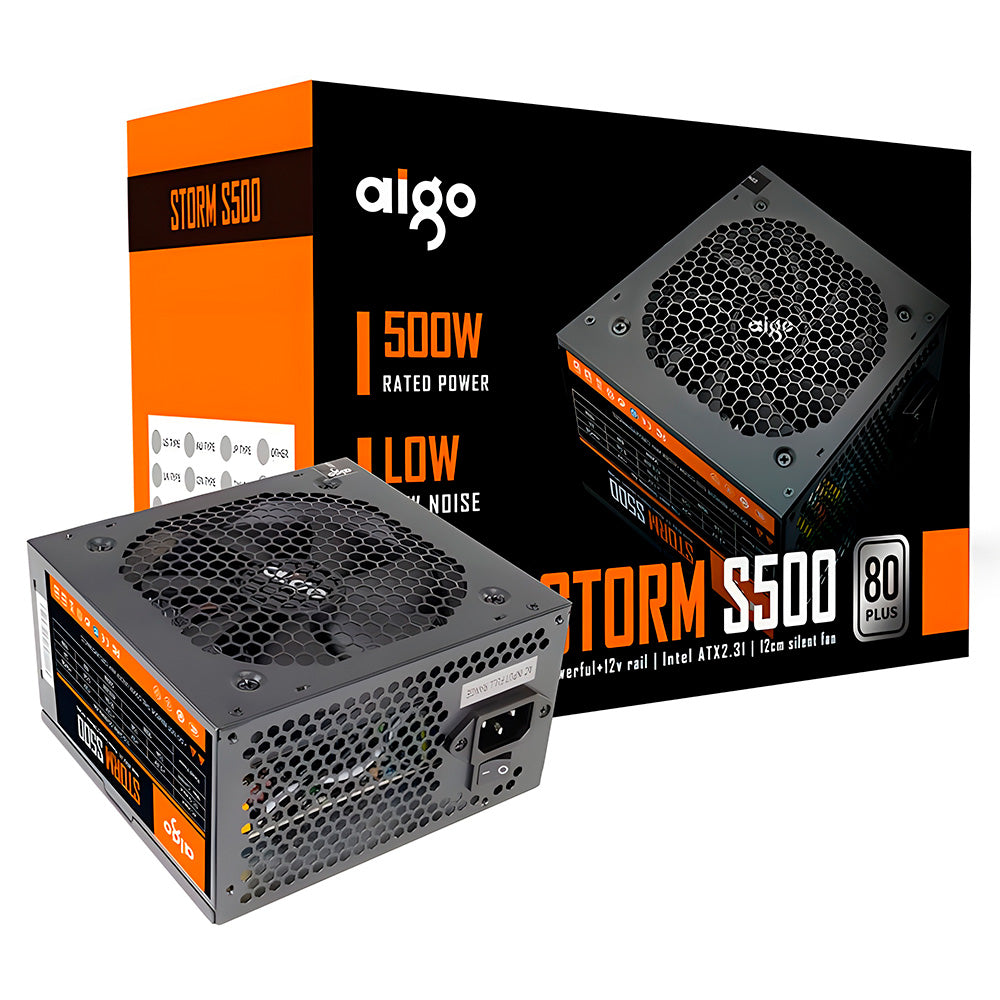Fonte ATX Gamer 500W, 80 Plus White, Aigo Darkflash Storm S500, DF-STORM-S500