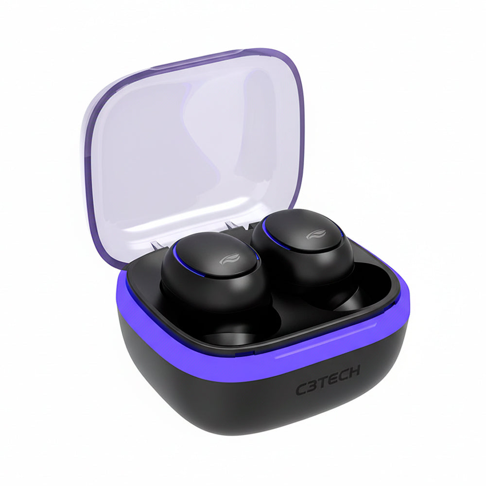 Fone de Ouvido C3Tech Sem Fio, In-Ear, Bluetooth 5.3, EP-TWS-25BK - Preto