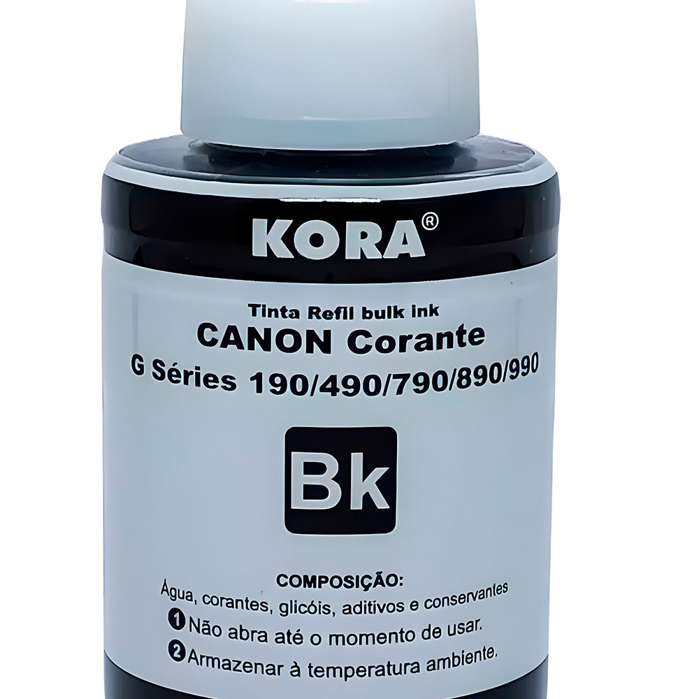 Refil Tinta Bulk Compatível Canon G 190,490,790,890,990 Bk, Preto 135 ML Kora - MasterPrint