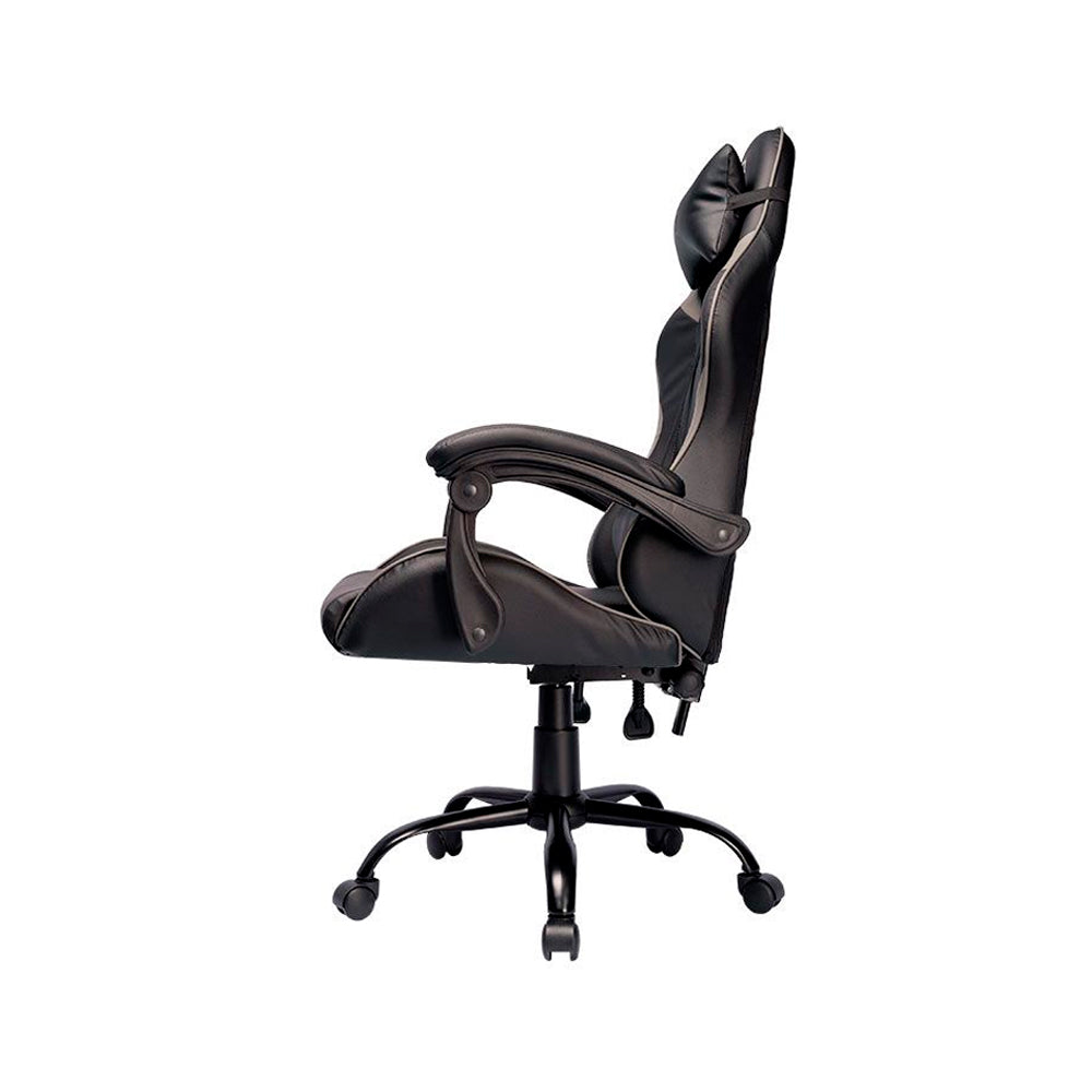 Cadeira Gamer TGT Heron TC2, Encosto Reclinável 90-135º, Suporta 120kg, Espuma de Alta Densidade, Couro PVC, Preto/Cinza