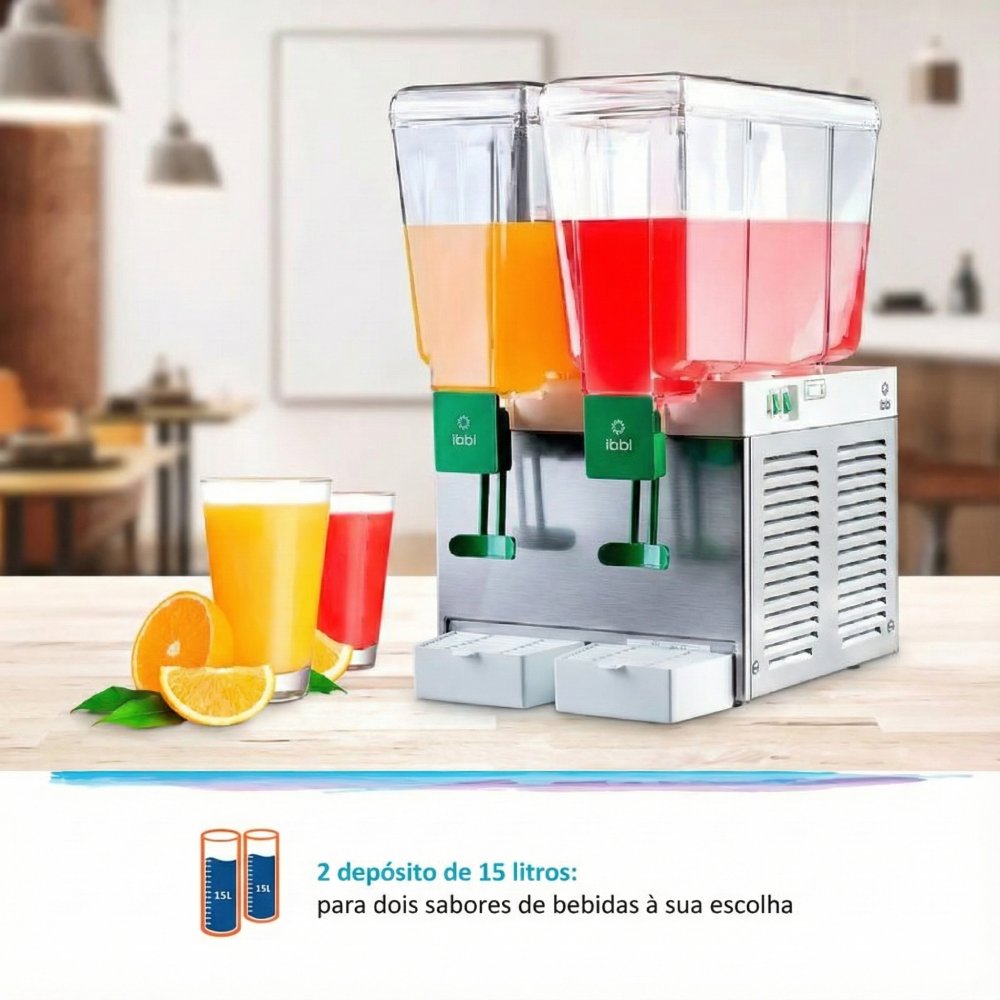 Refresqueira BBS2 Dupla IBBL 30L com 2 Depósitos de 15 Litros Cada Inox - 220V