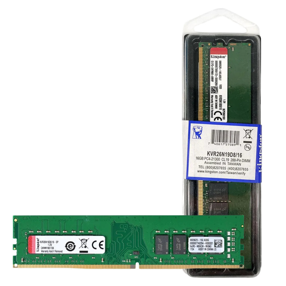 Memória Kingston 16GB DDR4 2666MHz CL19 KVR26N19D8/16