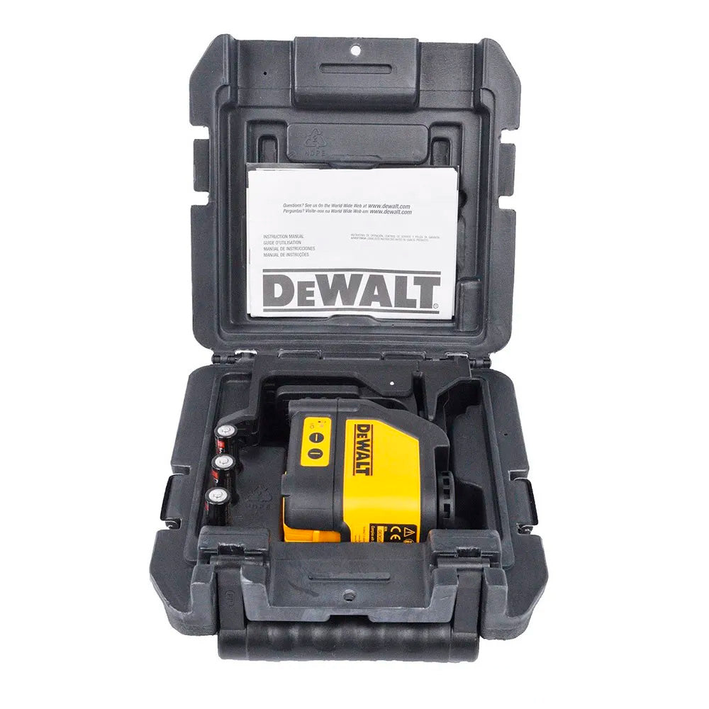 Nível a Laser Horizontal e Vertical Vermelho com 3 Pilhas AA e Maleta - DEWALT-DW088K