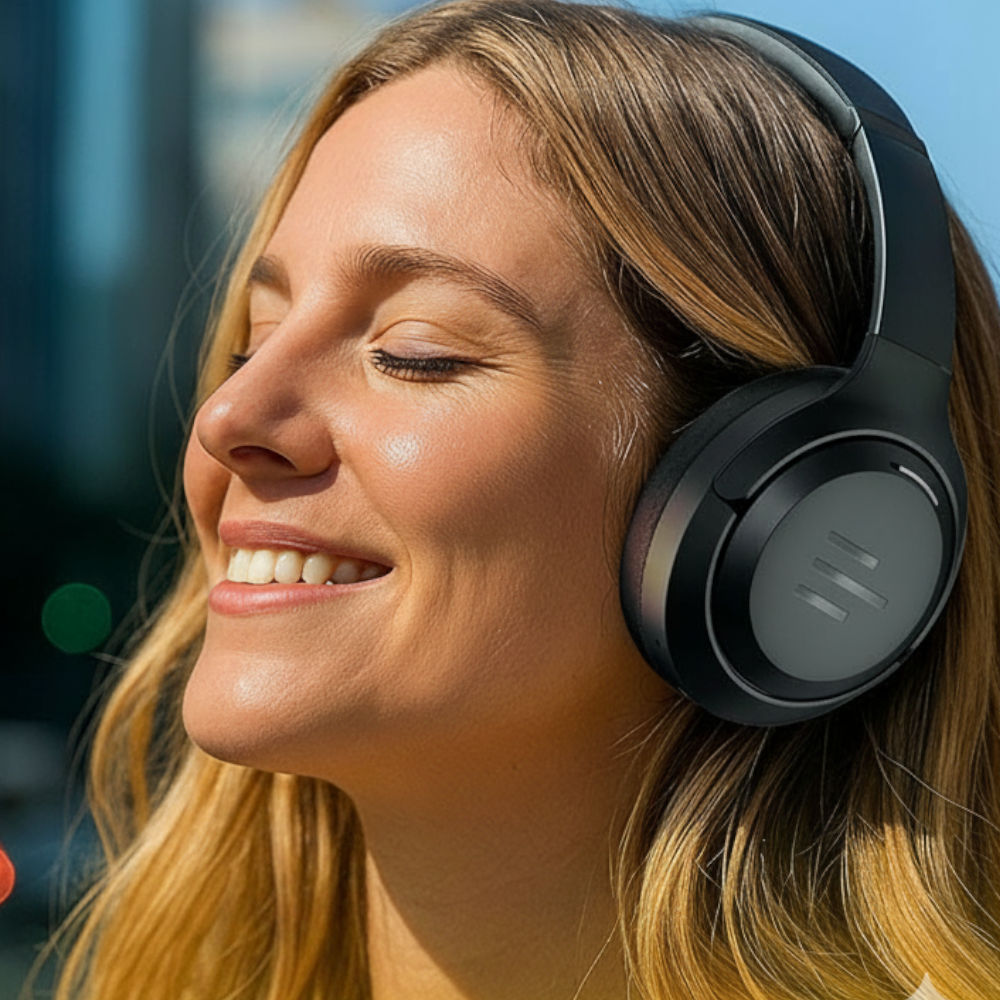 Fone de Ouvido Headphone Bluetooth Pulse HB400 PH438, ANC, Bluetooth 5.3, 55h Autonomia, Modo Transparência, Preto