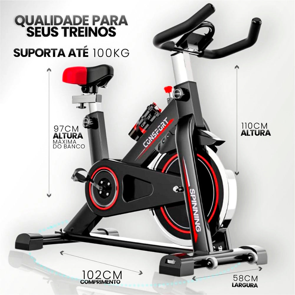 Bicicleta Ergometrica Spinning S100- Consport, Com Suporte Para Tablete e Smartphone