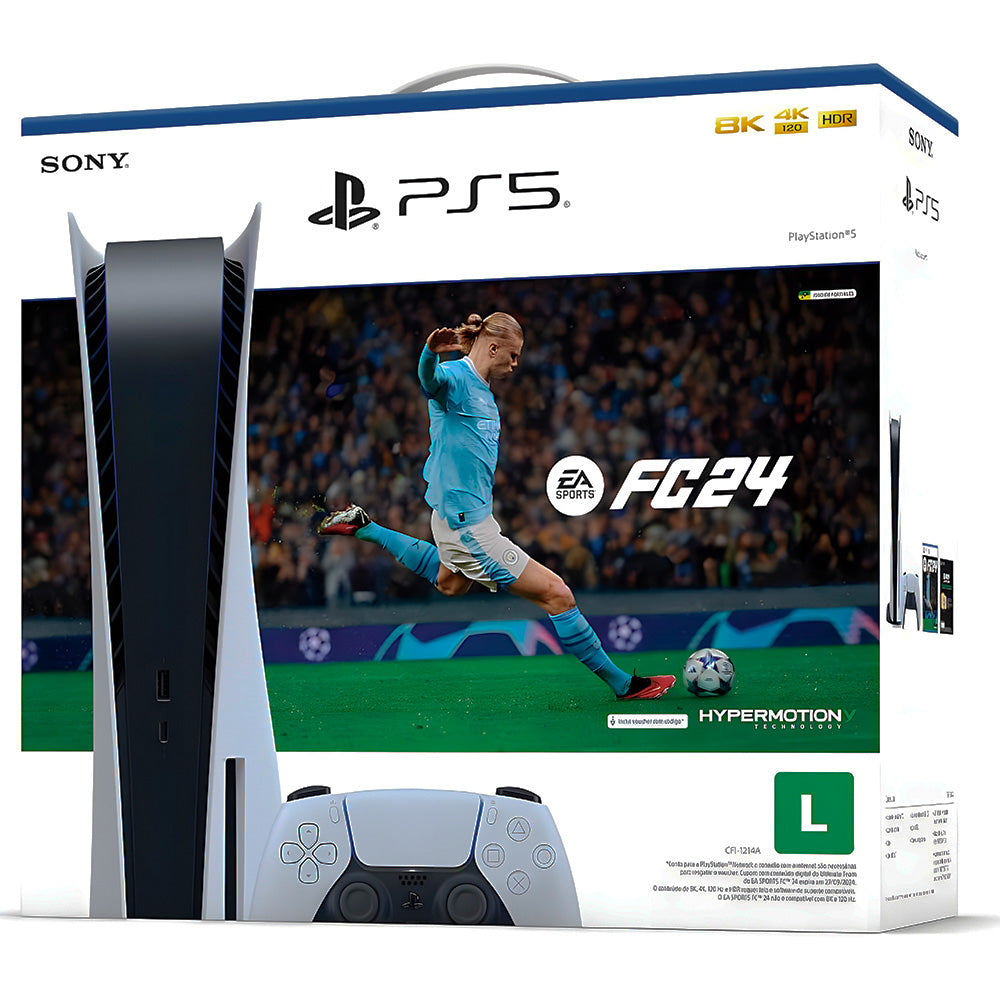Console PlayStation 5 Sony, SSD 825GB, Controle Sem Fio DualSense, Com Mídia Física + Jogo EA Sports FC 24