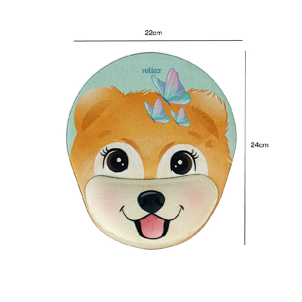 Mouse Pad Ergonômico 24 x 20,6cm, Reliza Comfort Fun, Apoio para Pulso e Base Antiderrapante - Estampa Dog
