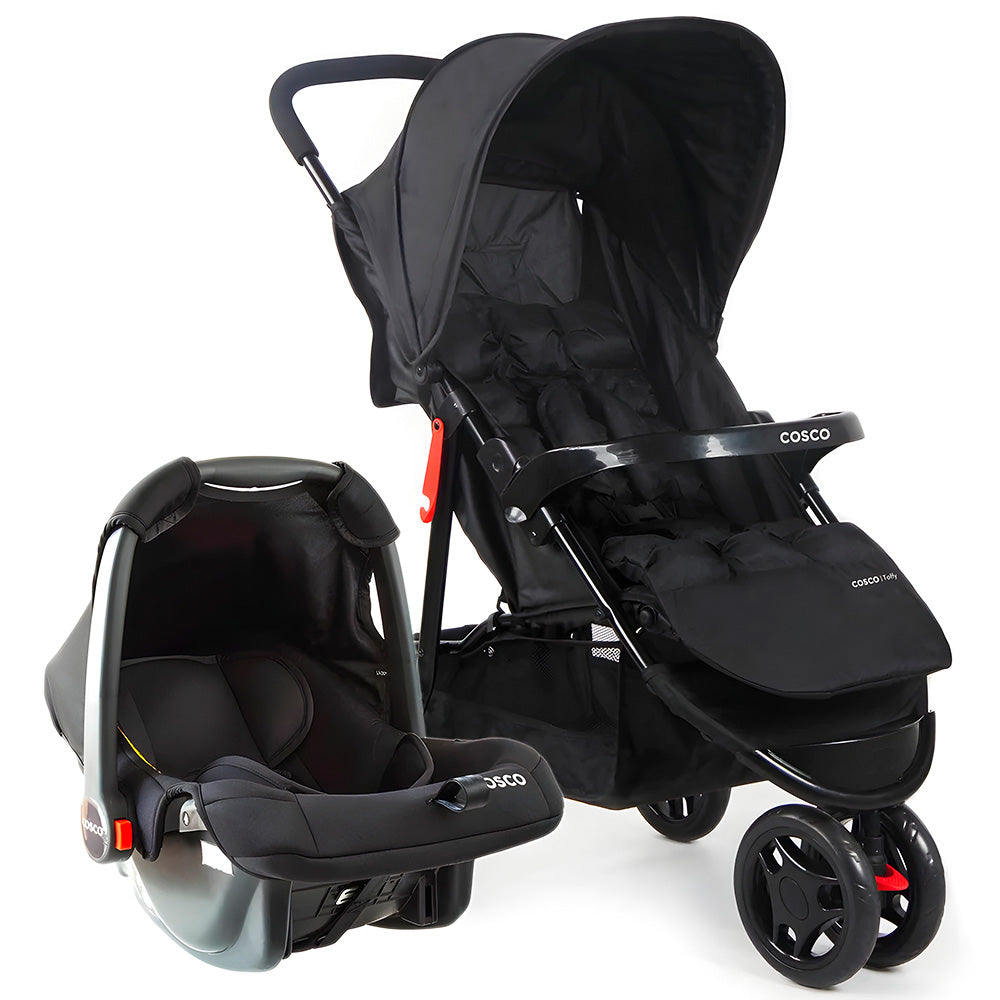 Carrinho de Bebê Com Bebê Conforto TS DUO, Cosco Kids, Travel System Toffy, Preto