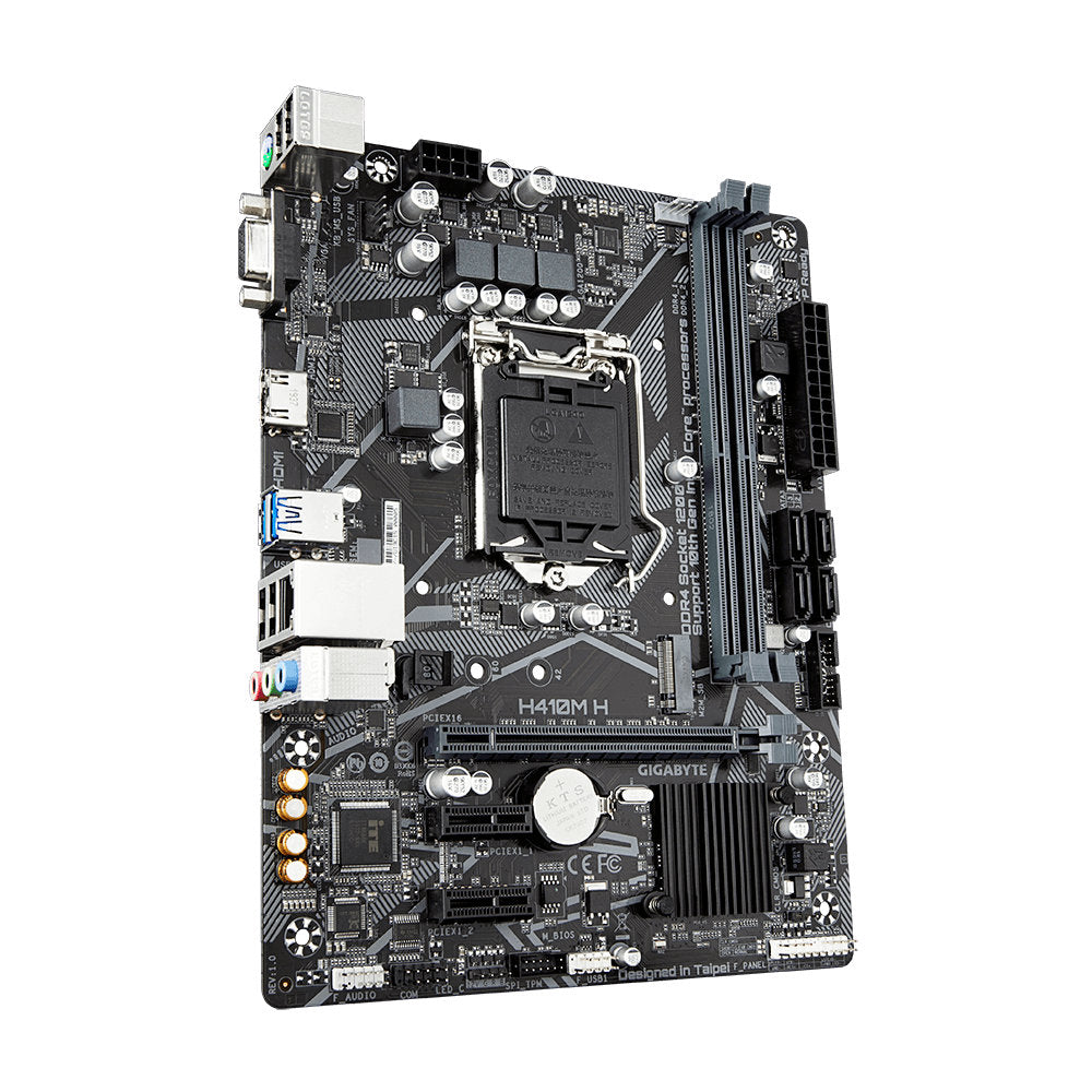 Placa-Mãe Gigabyte H410M-H LGA 1200 DDR4 HDMI SATA 3 USB 3.2 PCI-E x16 ATX - OEM S/Caixa