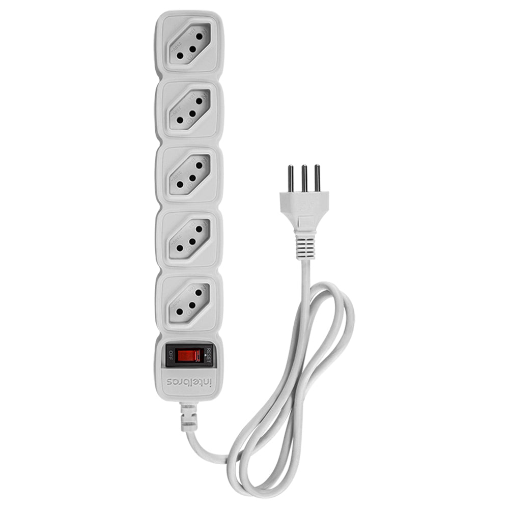 Protetor Filtro de Linha Intelbras EPE 205+, 5 Tomadas, Bivolt, Cabo 3 Metros, Branco