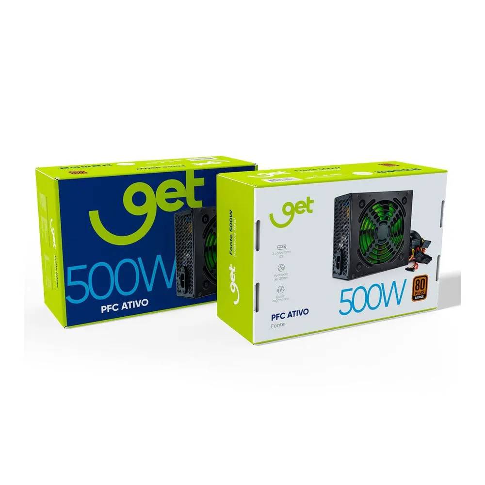 Fonte de Alimentação Get 500W 80 Plus Bronze Bivolt