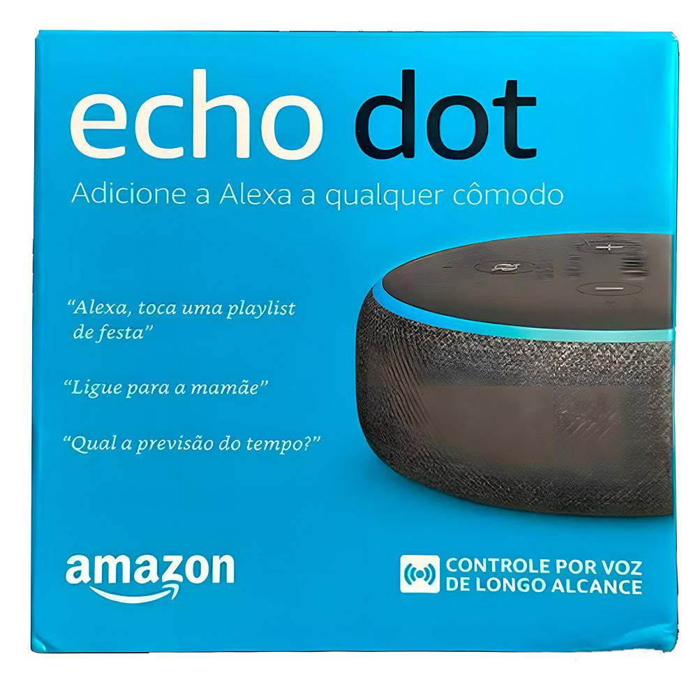 Caixa de Som Inteligente, Echo Dot 3ª Geração, Smart Speaker, Assistente Pessoal Com Alexa, Amazon - Preta