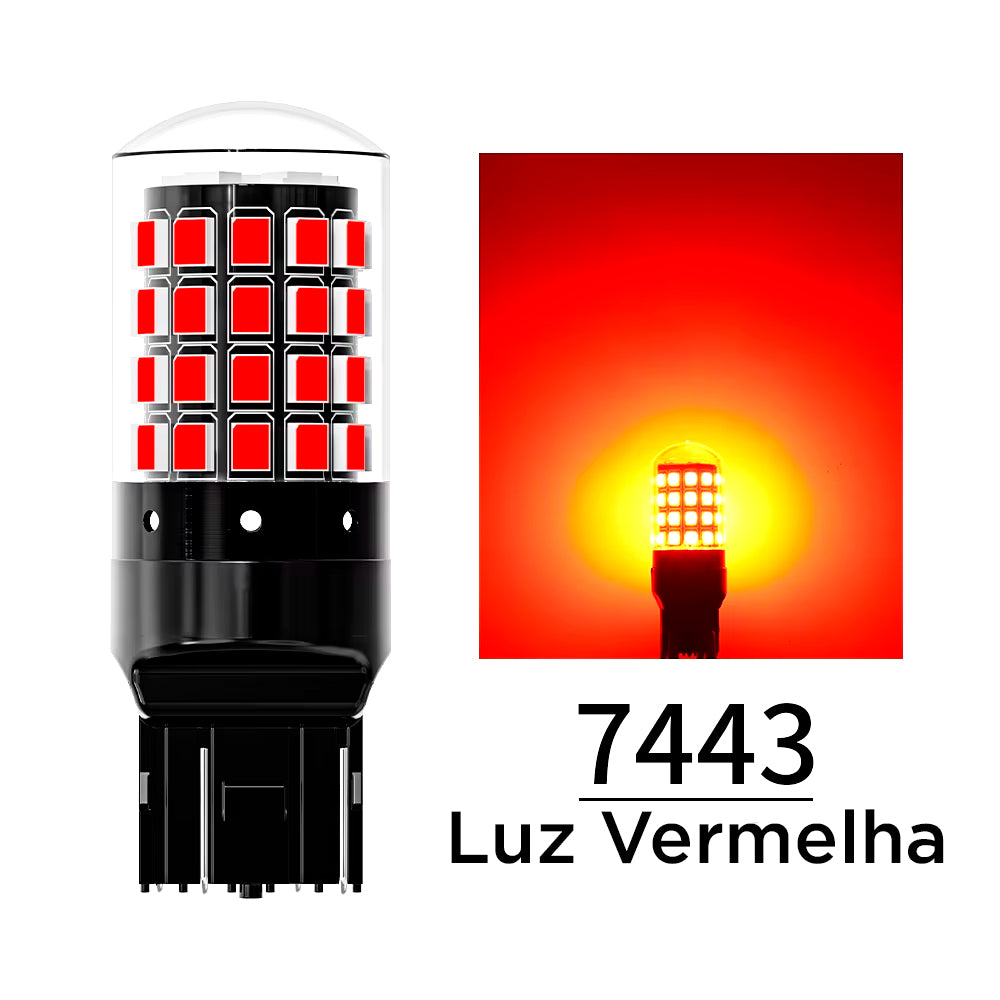 Kit Lâmpada LED CANbus, Para Farol de Carro, Soquete 7443, Vermelho, ASLENT