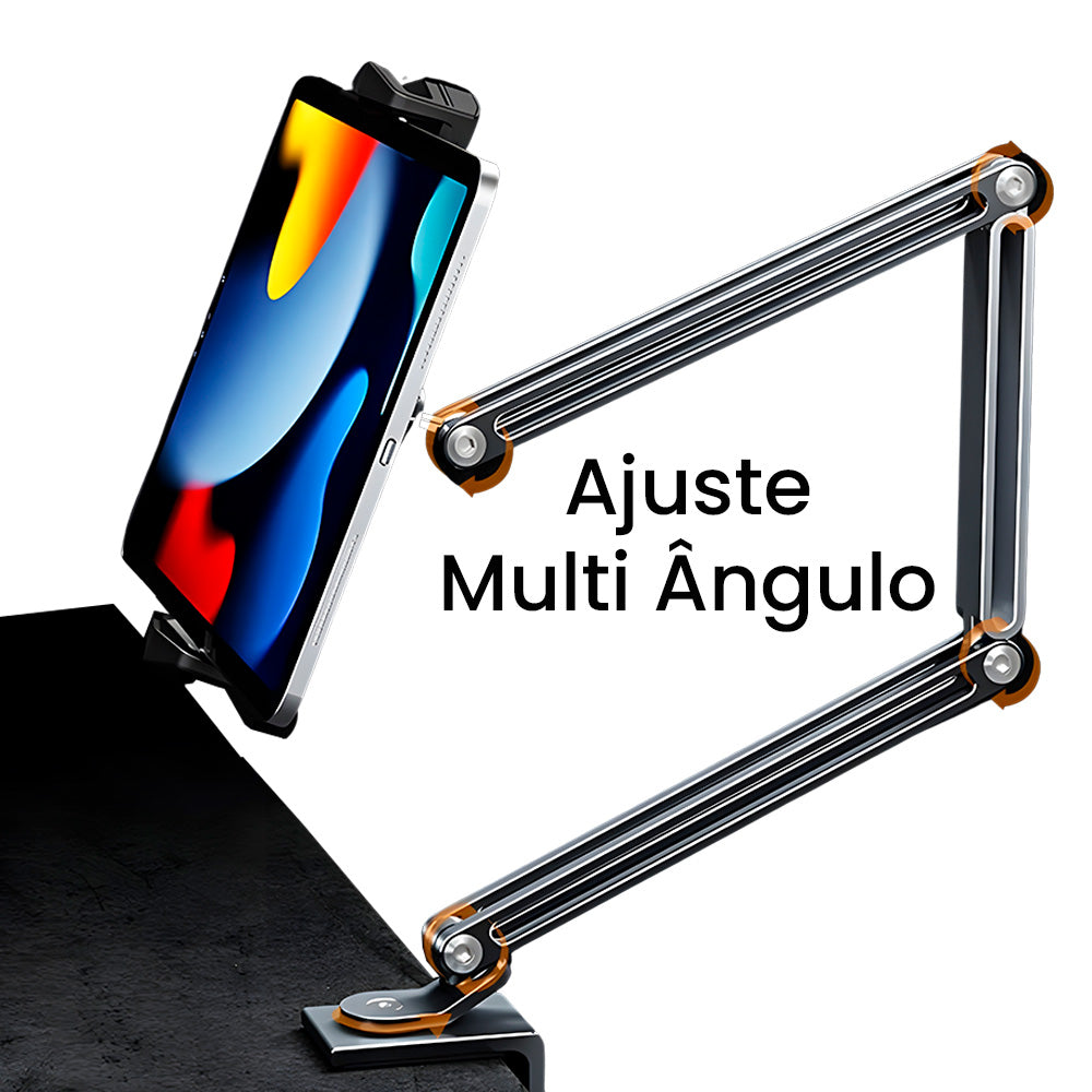 Suporte Smartphones e Tablets Com Braço Articulado Para Mesa - Cinza