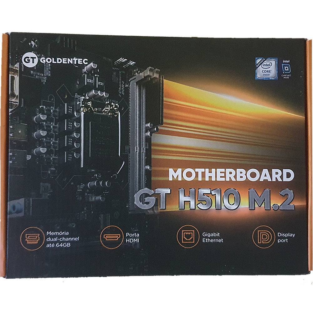 Placa Mãe GT H510 M.2- Soquete 1200 - DDR4 - Dual-Channel Até 64GB - Com Slot Para SSD M.2 NVMe - Rede Gigabit