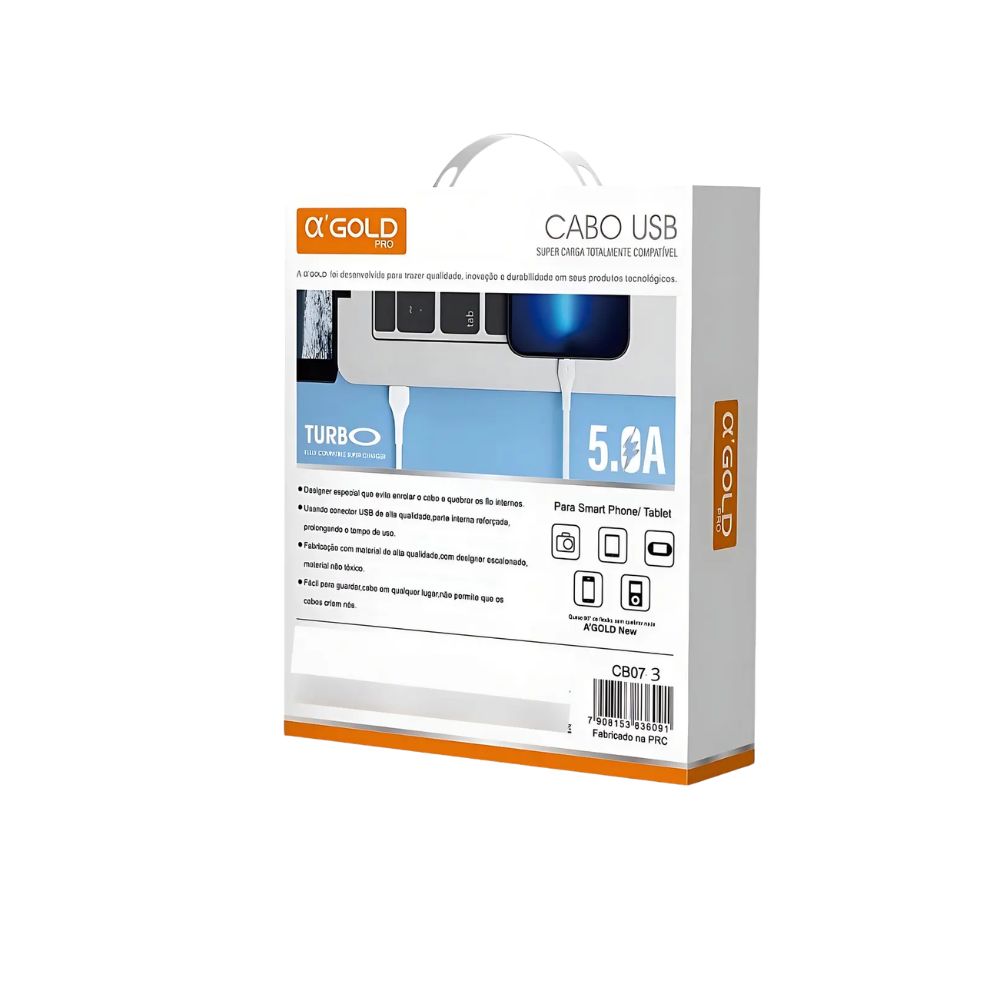 Cabo Usb Super Carga A'gold Pro 5.0a Cb07-3