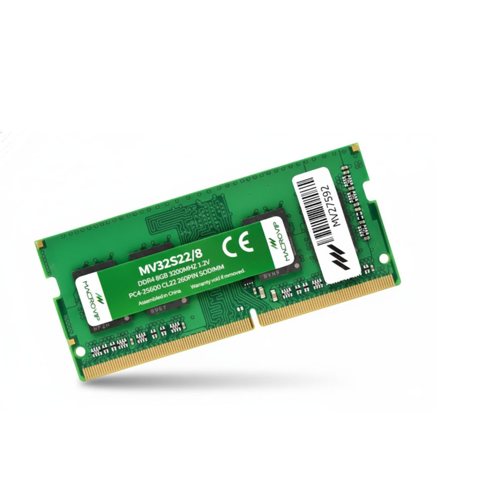 Memória RAM Notebook Macrovip 8GB 3200MHz DDR4 SODIMM, 1.2V, CL22, 260 Pinos, PC4-25600 – MV32S228
