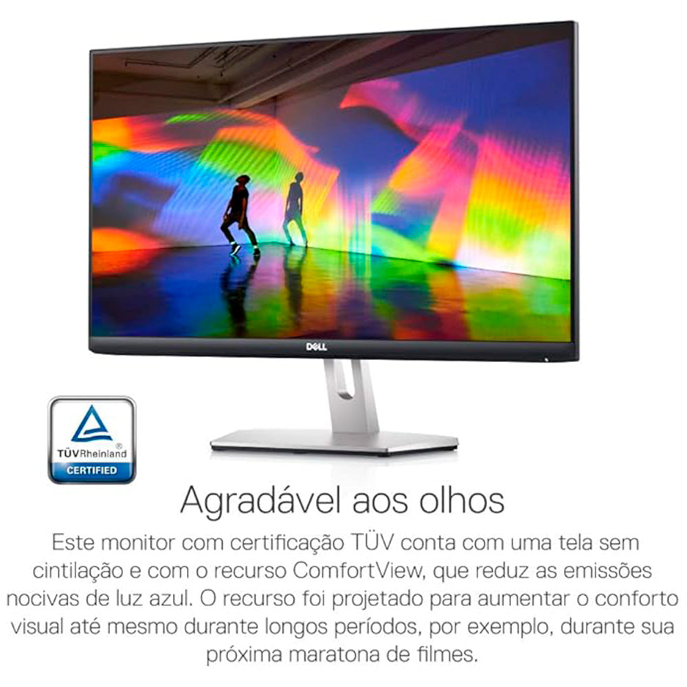 Monitor Dell 24'' 23.8- S2421HN Amd Freesync 75 Hz 110v/240v Preto e Prata