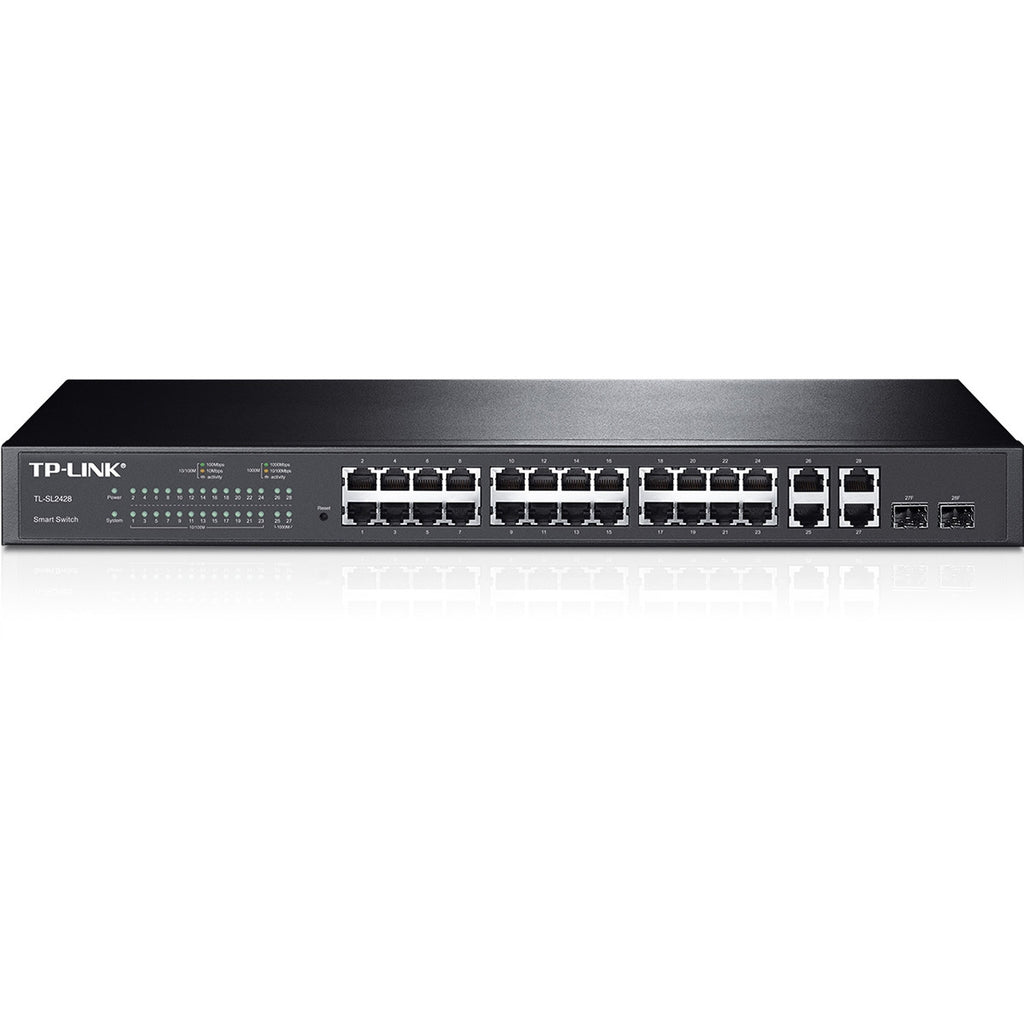 Hub Switch de 24 Portas TP-Link T1500G-28PCT TL-SL2428P Poe+2SFP 10/100/1000MBPS