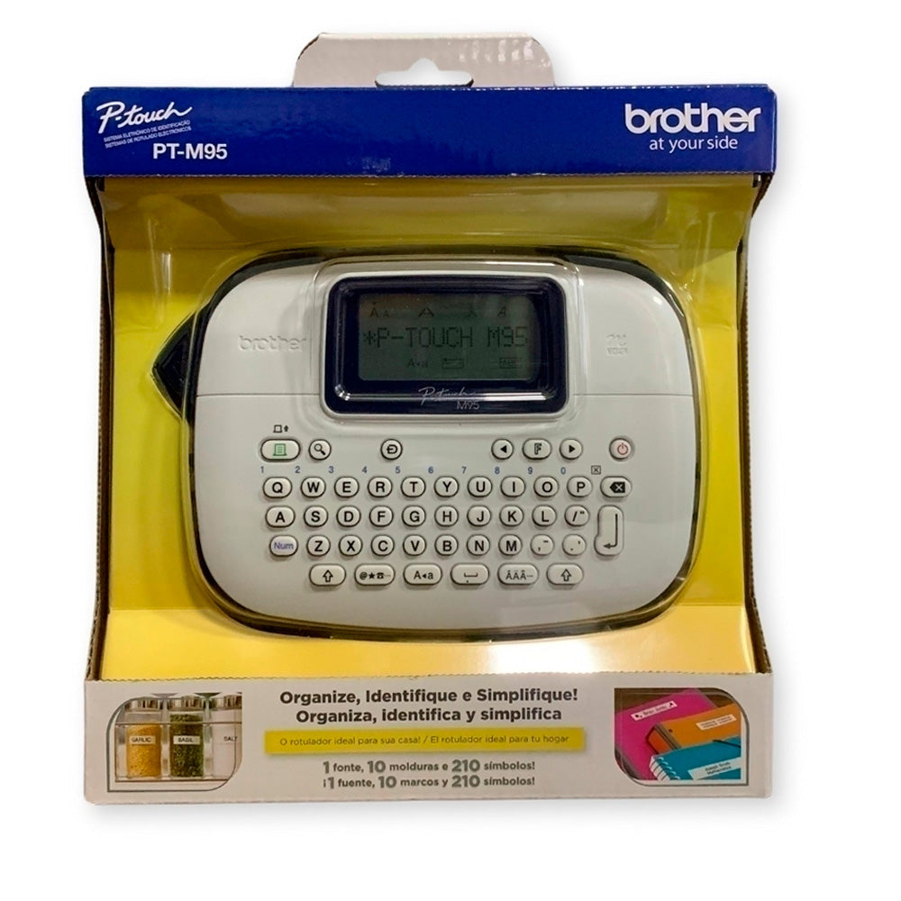 Rotulador Eletrônico Brother, Portátil, PTM95WT, Branco, 12mm, Teclado QWERTY
