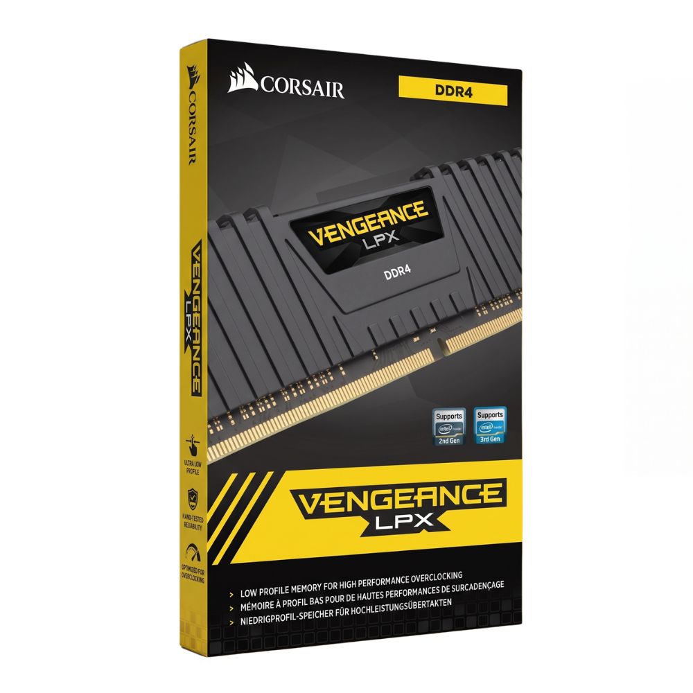 Memória RAM Desktop  DDR4  3200 MHz 8 GB CL16 CORSAIR VENGEANCE LPX – Preto