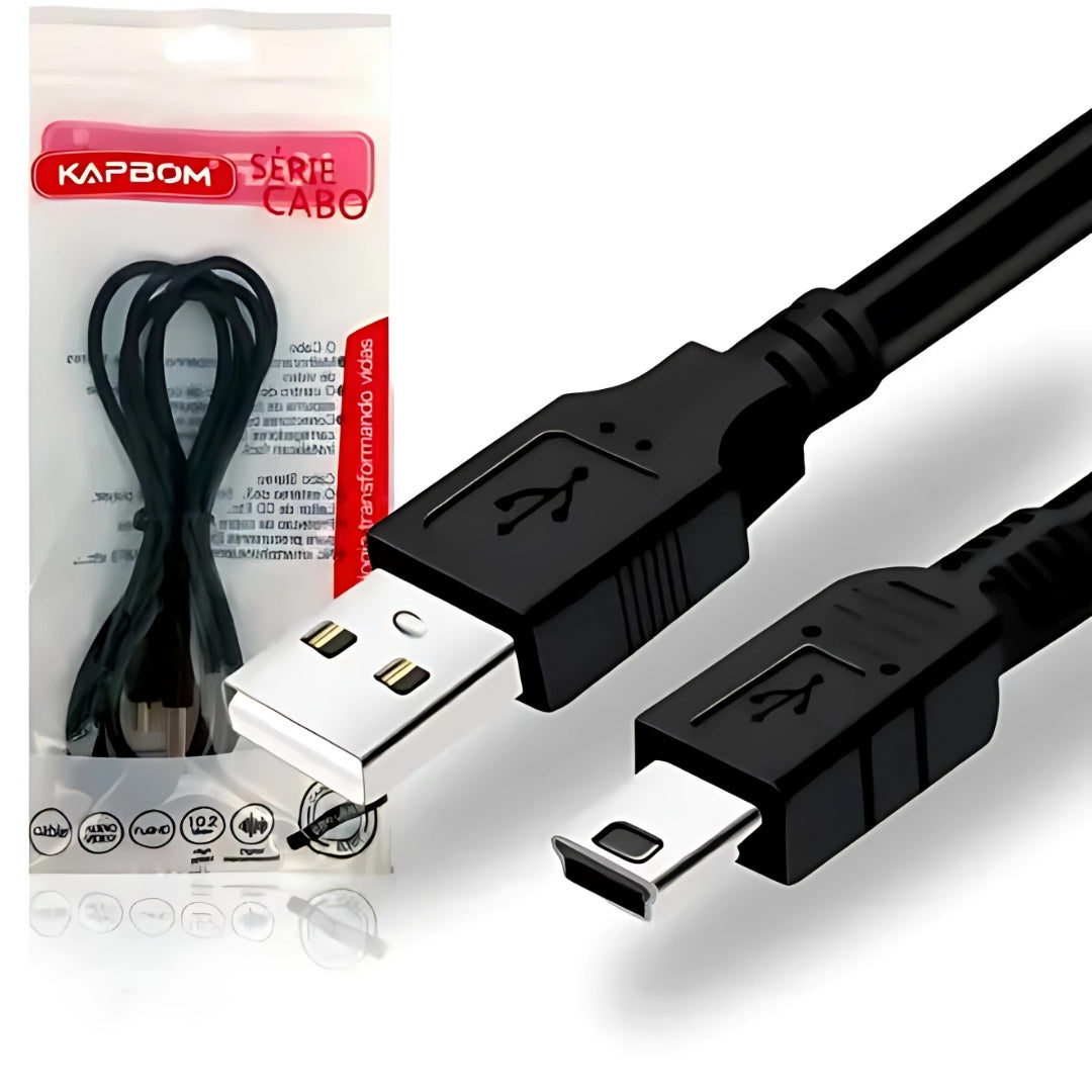 Cabo USB Macho Para V3 Macho, 1.5 Metros, Transferência de Dados, Full HD, Kapbom - KAP-V3-1.5m