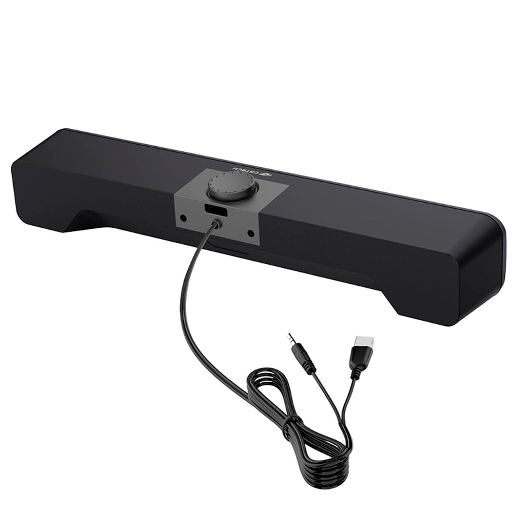 SoundBar 2.0 6W Conexão P2 Alimentação USB Drive 50mm C3Tech SB-50BK  Preto