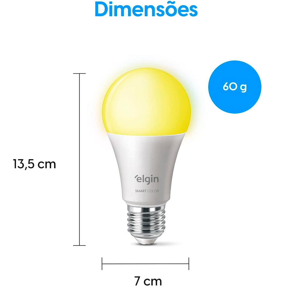 Lâmpada Bulbo LED A70 15W Bivolt SMART COLOR Elgin - 48BLED15WIFI