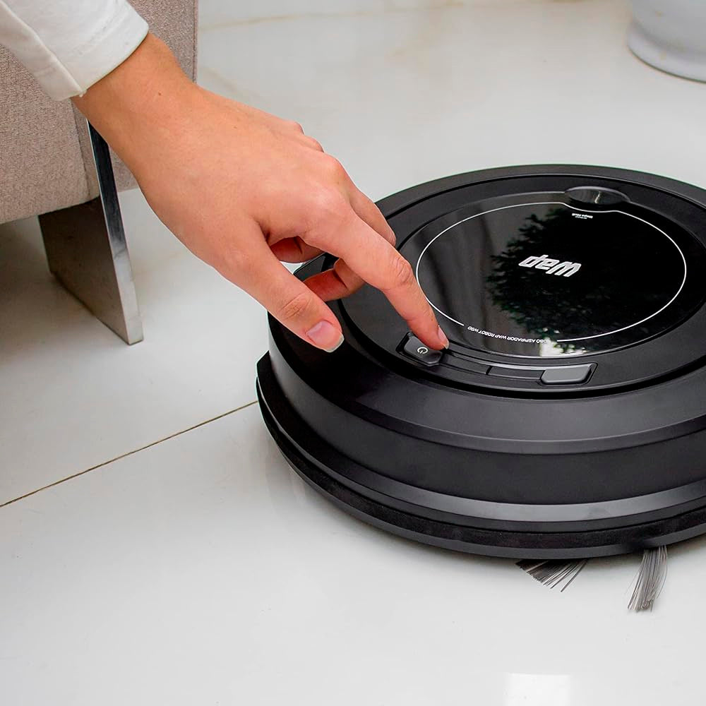 Robô Aspirador de Pó, WAP W90, Automático 3 em 1 Varre, Aspira, Passa Pano, MOP Limpeza, 30W, Recarregável, Bivolt Preto