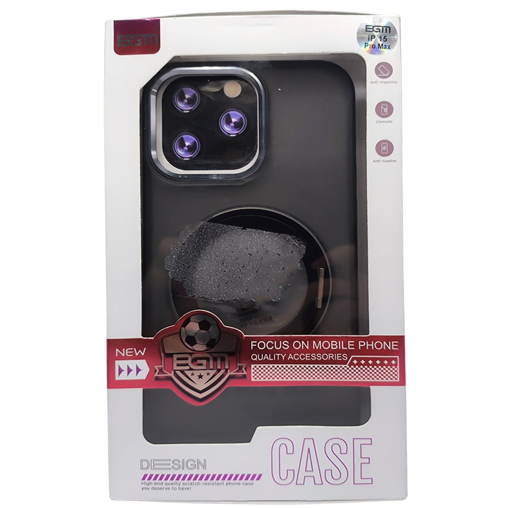 Capa Para iPhone 15 Pro Max, Suporte Para Carregamento Magnético, Preto, BGM