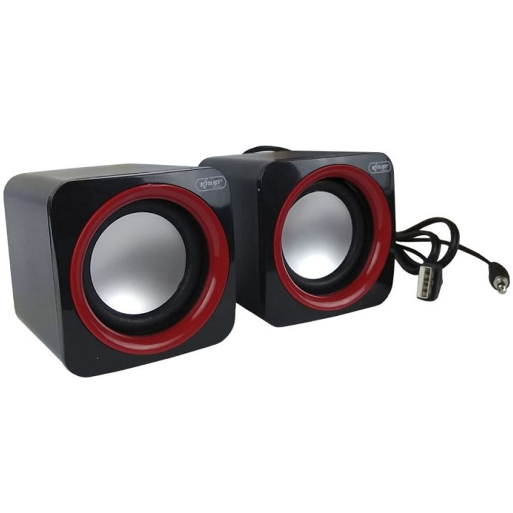 Mini Caixa de Som Para Notebook, PC, Knup KP-600, USB 2.0, Pequena, 3W-RMS