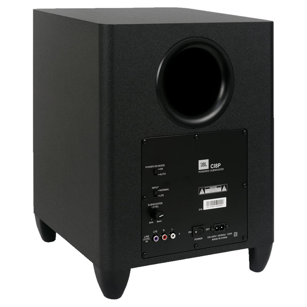 Subwoofer JBL Ci8p Ativo 8" Polegadas 100w Rms Gabinete Bass-Reflex Preto Bivolt