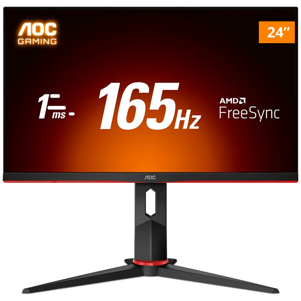 Monitor Gamer AOC Hero 24" Full HD, 165Hz, 1ms, Com Ajuste de Altura, AMD FreeSync, Low Input Lag - 24G2S/BK