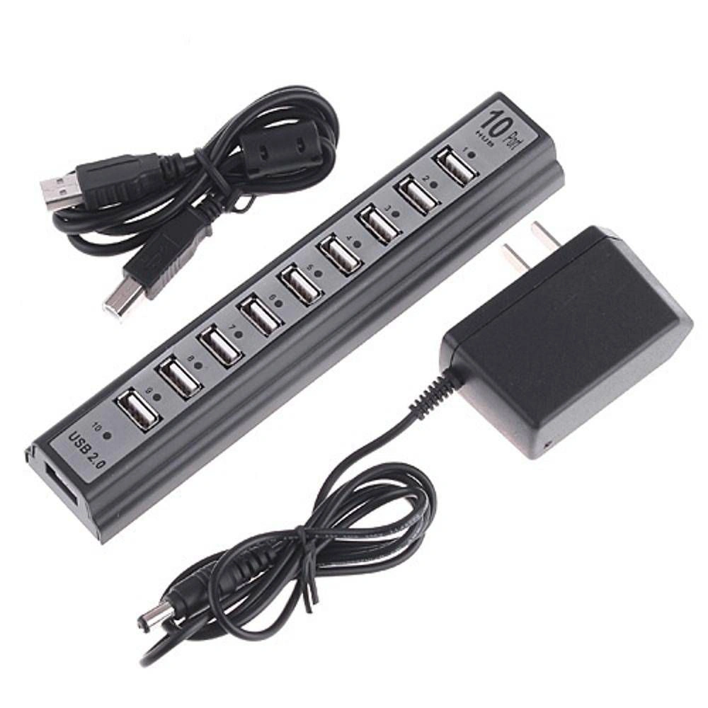 Hub Usb 2.0 Com 10 Portas Extensor Com Fonte 480Mbps Plug And Play Knup HB-T69