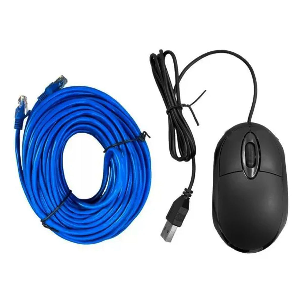Gravador NVR Ipega 4 Canais Preto Com Mouse e Cabos de Rede de 18M e 20M - Kp-CA239