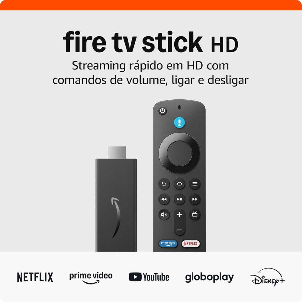Fire TV Stick 4K Amazon 2ª Geração Wi-Fi 6, Dolby Vision Atmos, HDR10+, 1.7GHz Quad-Core, 8GB, Alexa, Controle por Voz