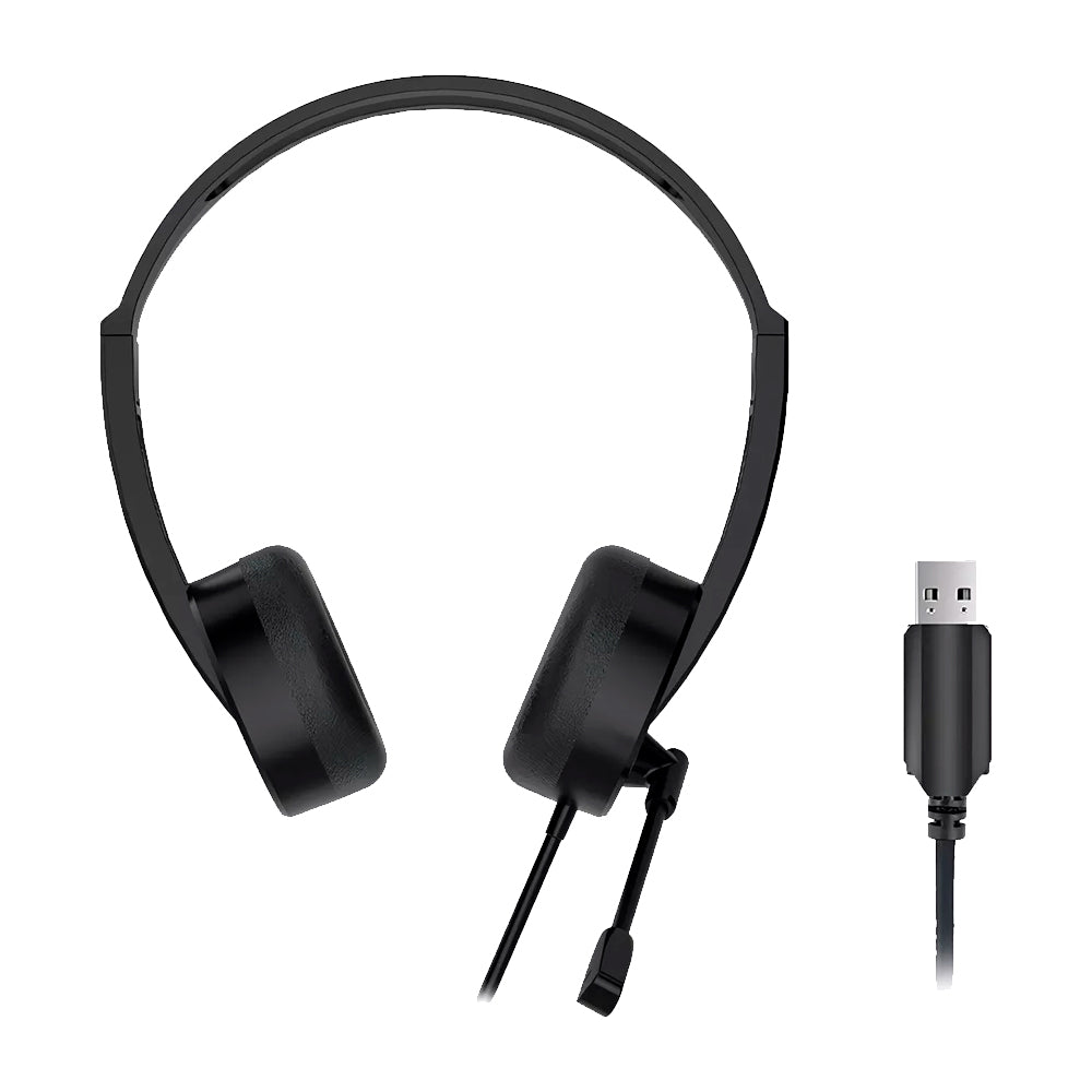 Fone de Ouvido Lenovo Lecoo HT106 3,5mm Com Microfone Ajustável Para Chamadas de Voz, Versão USB