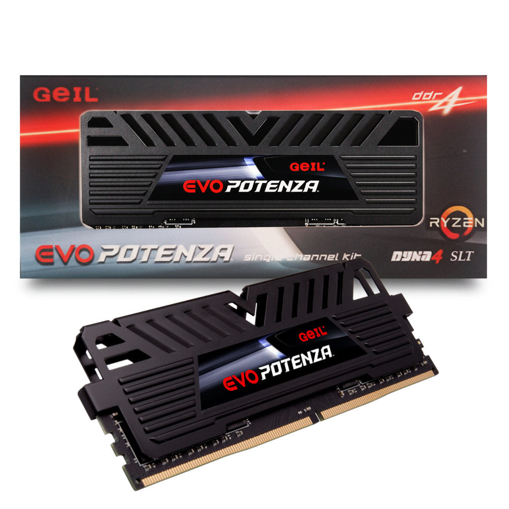Memória RAM Desktop DDR4 Geil Evo Potenza 8GB, 3200MHz, Black, GAPB48GB3200C16BSC