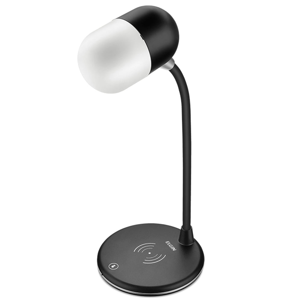 Luminária de Mesa Lumi Play LED Elgin 3 em 1 Luminaria Caixa Som e Carregador Sem Fio 3 Intensidades - Bluetooth Lumi Pl