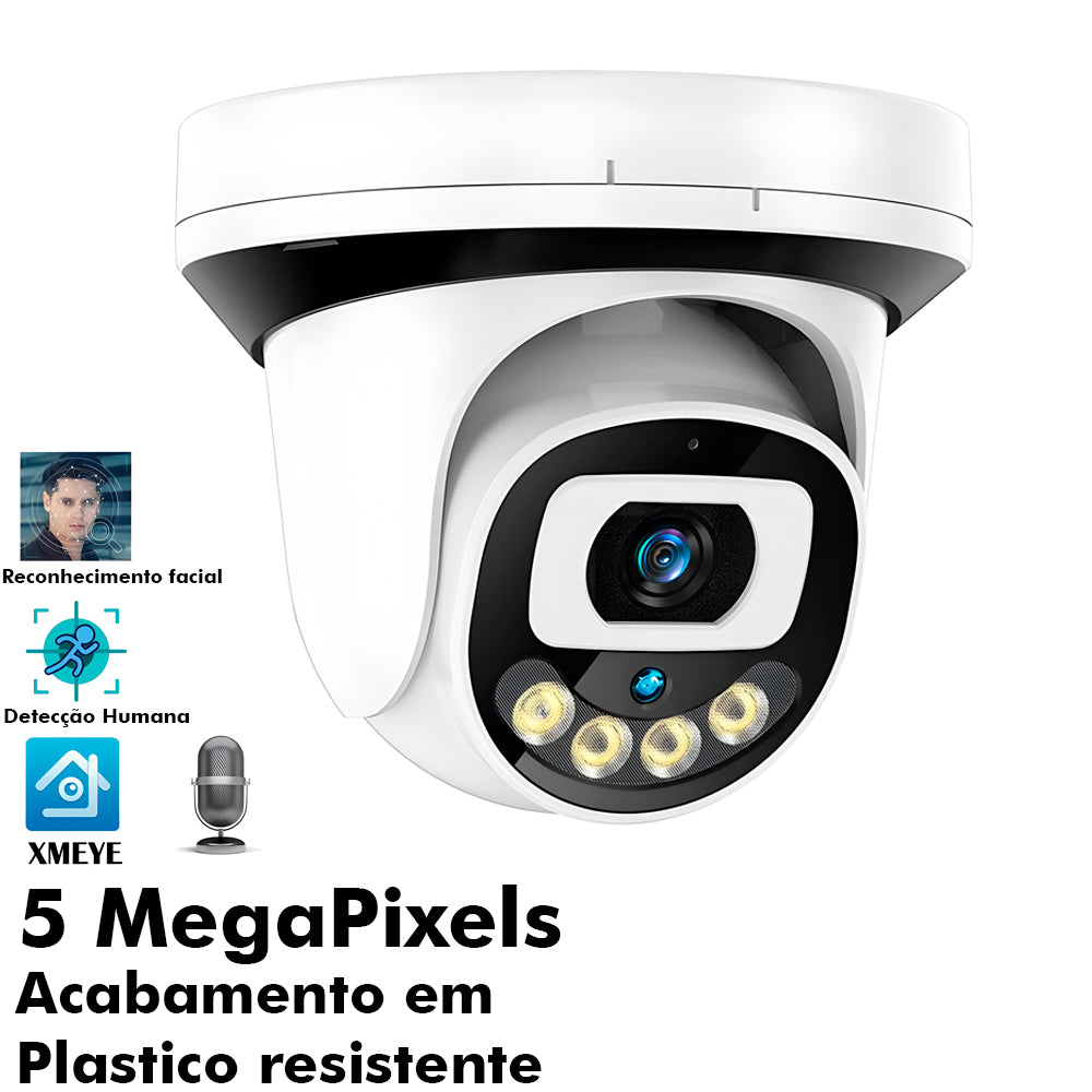 Câmera IP WI-FI 2K 5MP 2.8mm Alerta De Duas Vozes Detecção Humana Áudio Visão Noturna Video- XY 5A28