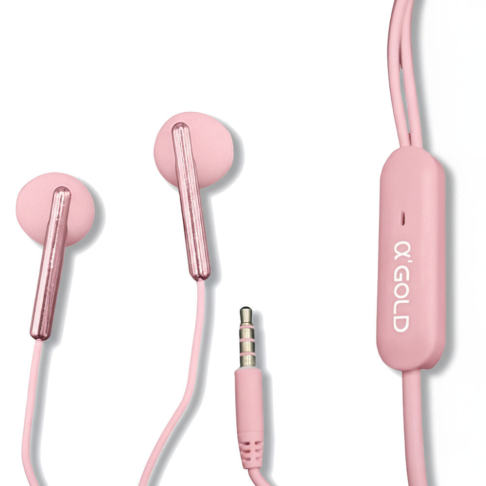 Fone De Ouvido Stereo, Super Bass, com Microfone, Entrada 3.5mm, Fio 1.3 Metros, A'Gold, FN-A10 - Rosa