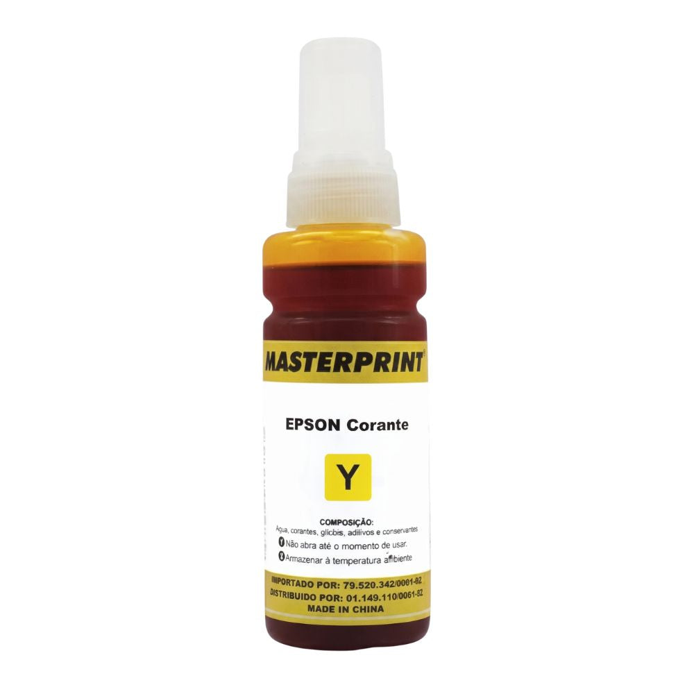 Refil de Tinta Compatível Epson 664 Amarelo 70ML MasterPrint, Para Série Ecotank Epson L120/L210/L3250