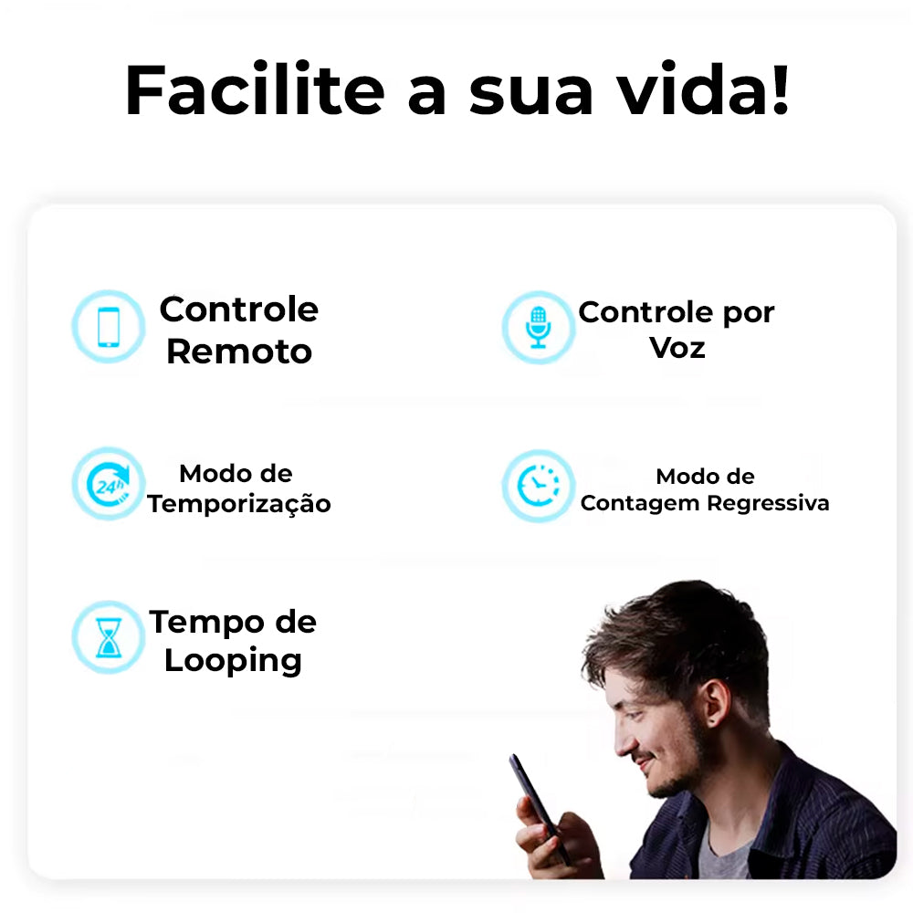 Disjuntor Inteligente Wi-Fi 32A, Compativel Com Google Assistant e Alexa Tongou - Branco