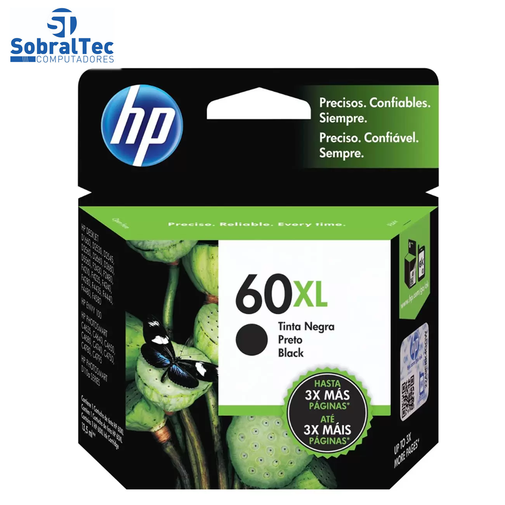 Cartucho hp 60xl Preto Cc641wb