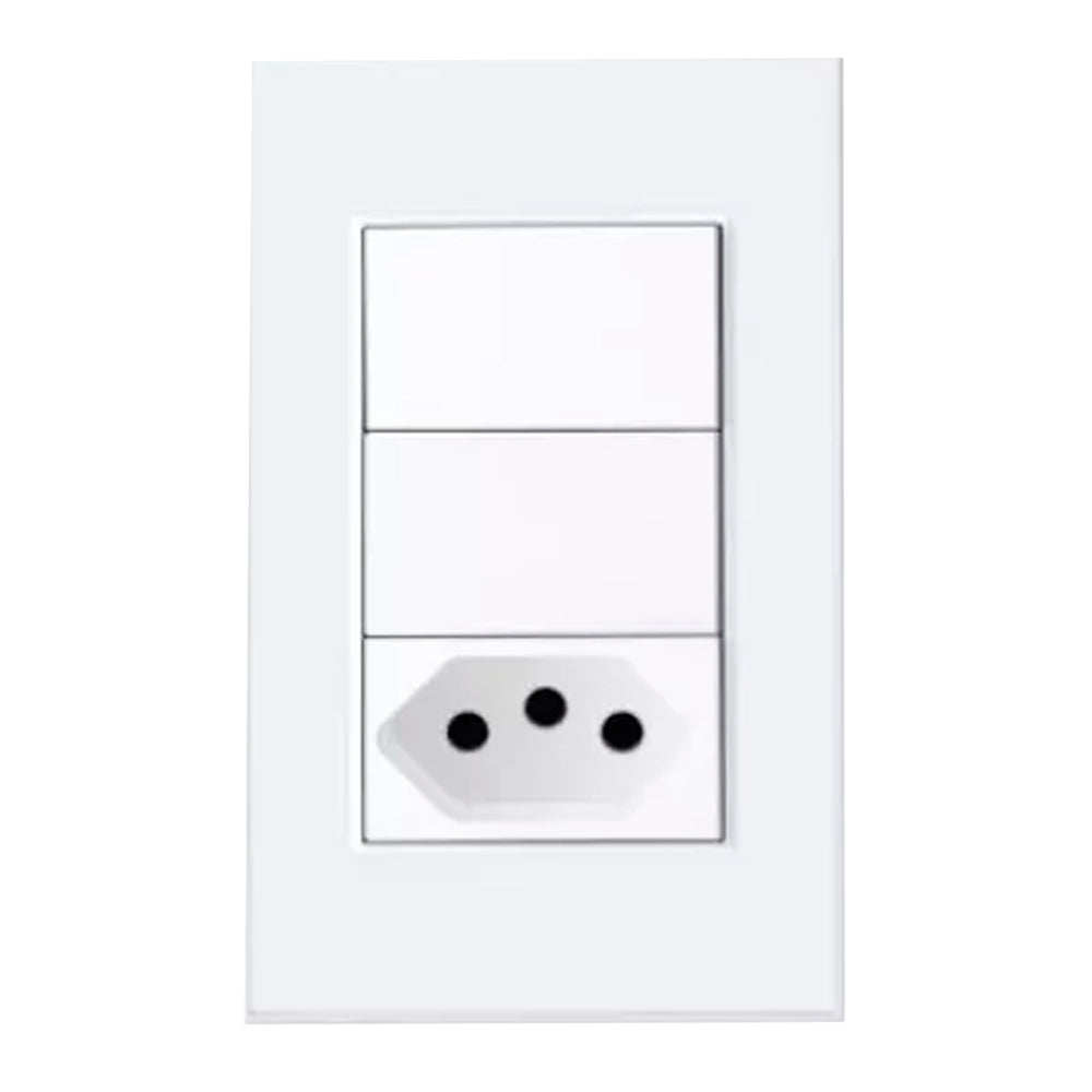 Interruptor Inteligente Zemismart, 2 Botões, Tomada 10A, Zigbee 3.0, Compatível Com Alexa, Google Home - TB25, Branco