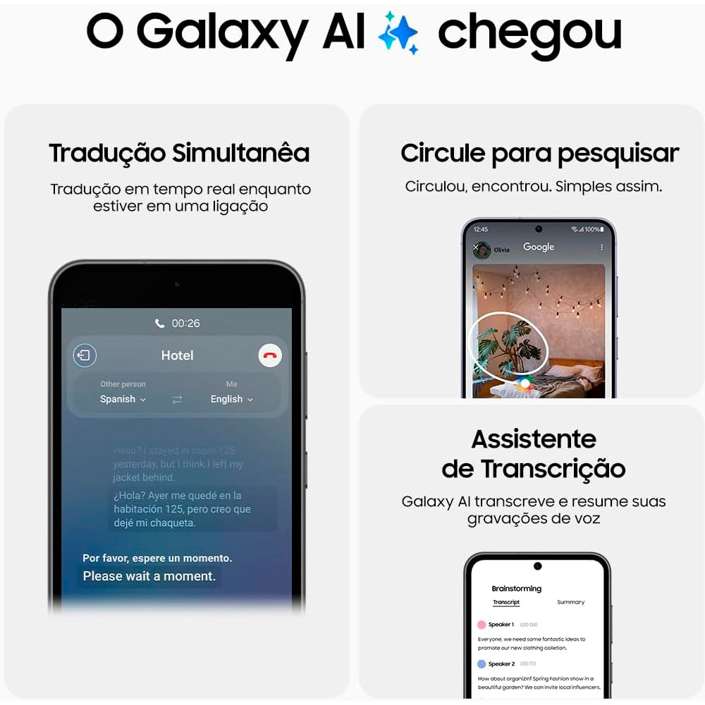 Smartphone Samsung Galaxy S23, 128GB 8GB RAM 5G 6.1'', Snapdragon 8 Câmera Tripla 50MP Selfie 12MP Preto-Semi Novo