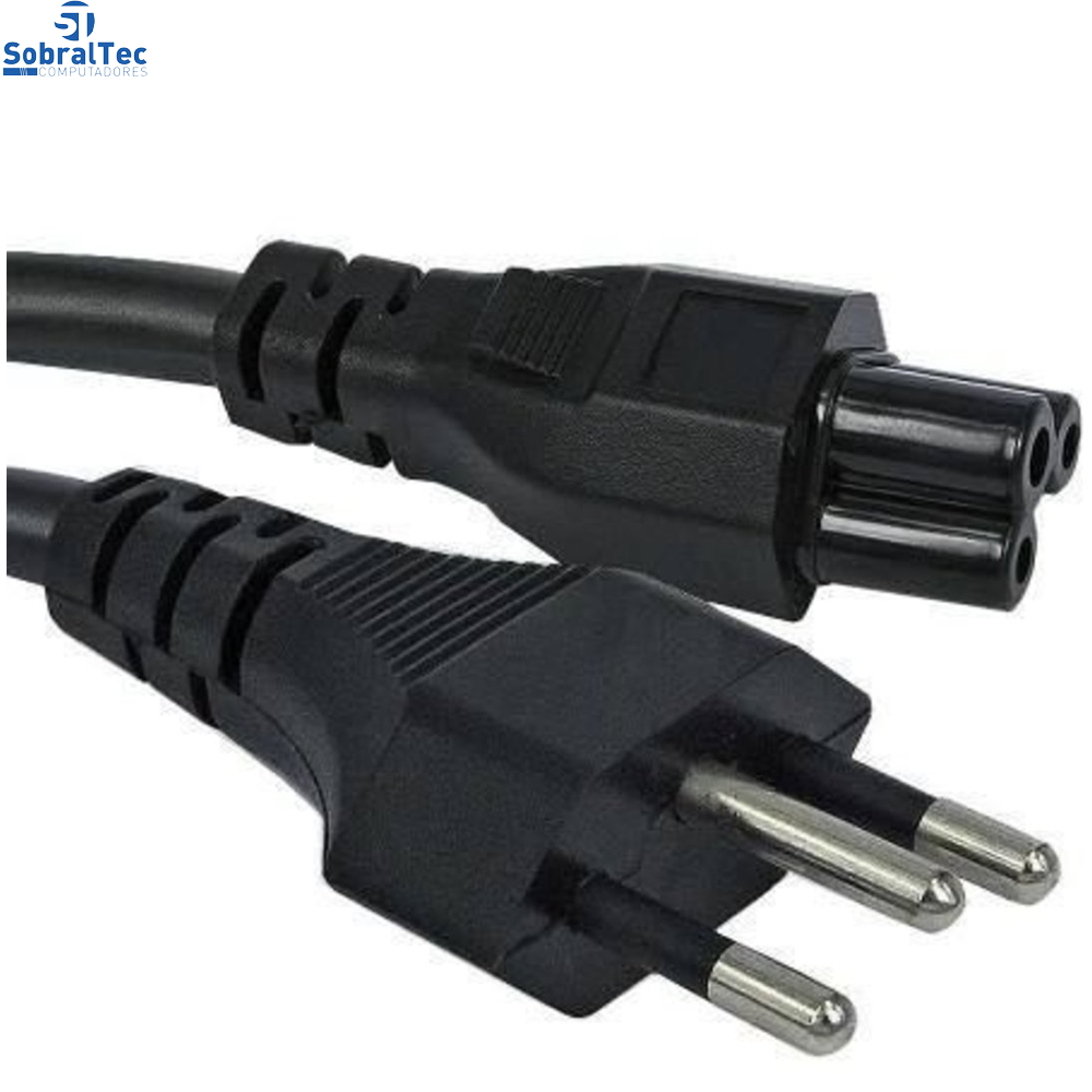 Cabo de Força Tripolar 1,20m Para Fonte de Notebook 3 Pinos