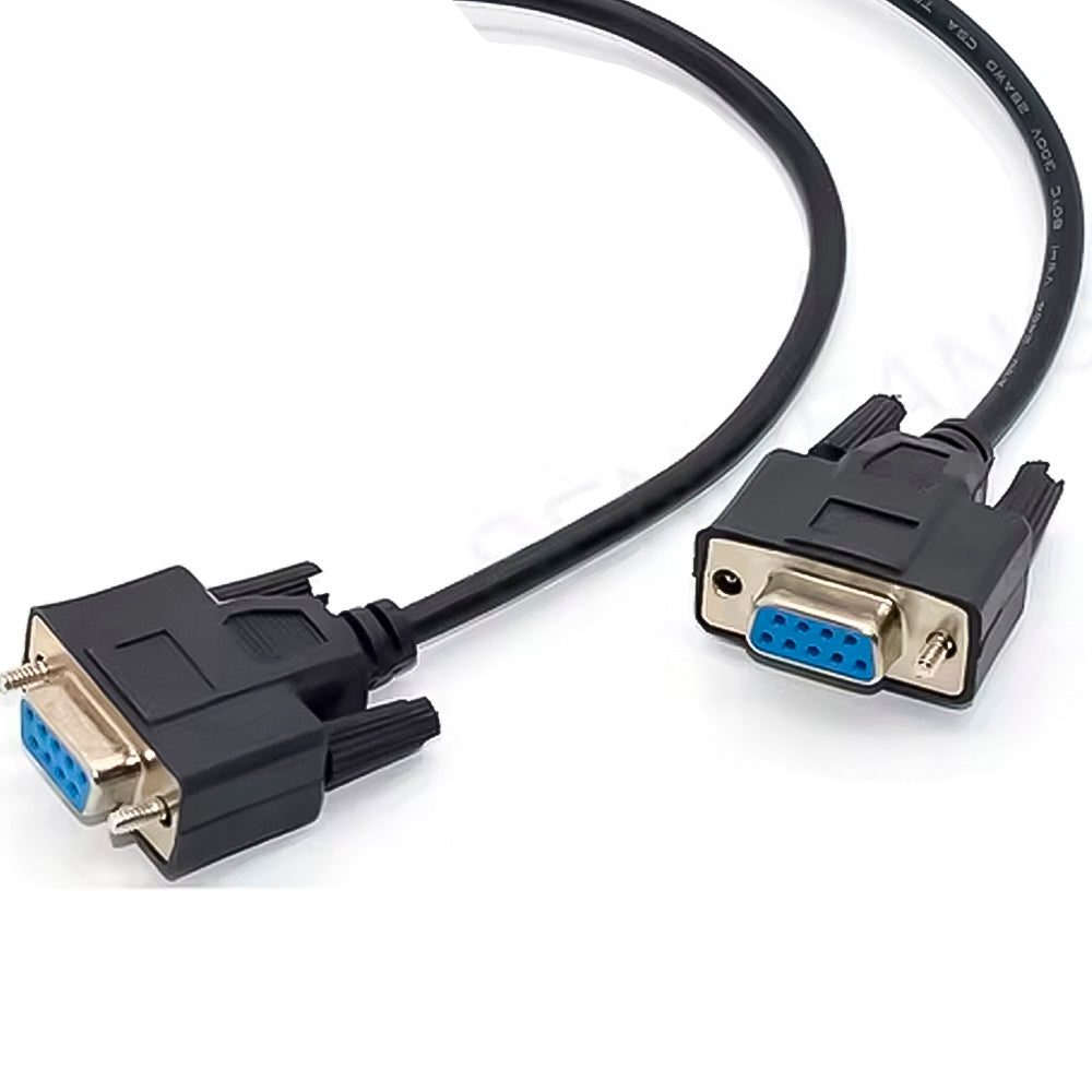 Cabo Serial 9 Pinos, 1 Macho x 2 Femeas, 30 Centímetros, RS323 DB9 - Preto