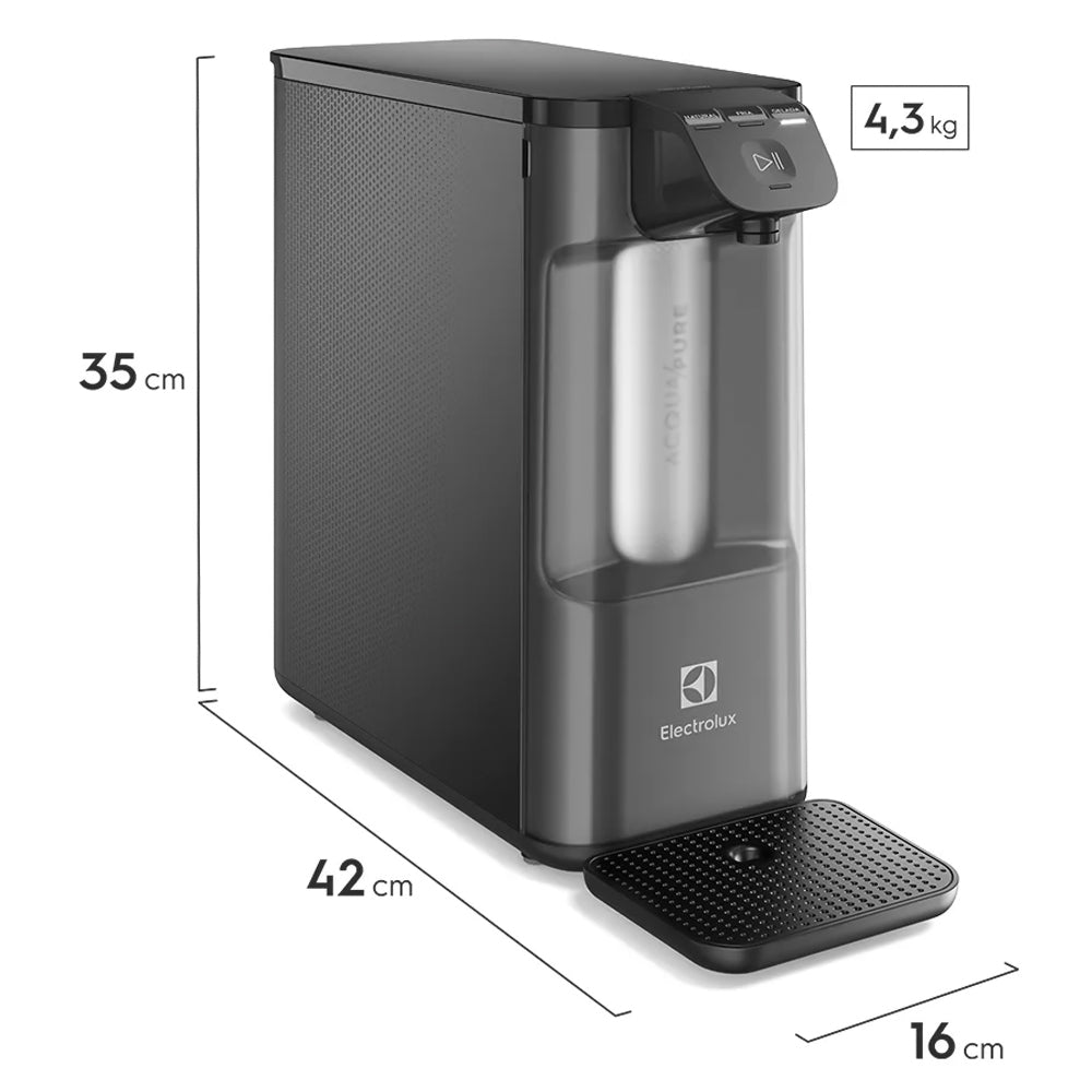 Purificador De Água Gelada Fria Natural PE12g Pure 4x Com Painel Touch Cinza Electrolux