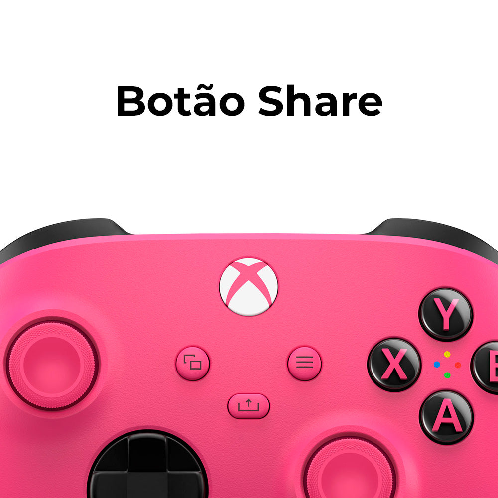 Controle Joypad Xbox Series X/S Wireless com Bluetooth Deep Pink Rosa